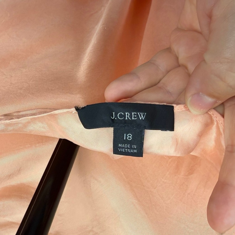 J. Crew Women's Sz 18 Gwyneth Cupro-Blend Sheath Midi Slip Dress in Peach - Picture 4 of 5